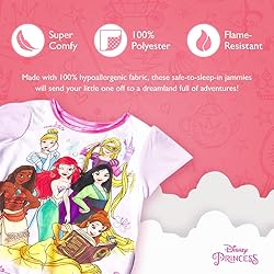 Disney Girls' Princess 3-Piece Loose-Fit Pajamas