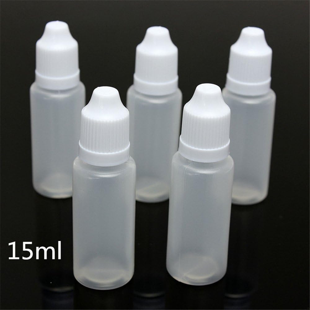 Youmei 5 Pieces/50 Pieces - High Quality Plastic Empty Bottle Small Liquid Bottles Eye Dropper Bottle Sqray Potion Bottle - 5ml 10ml 15ml 20ml 30ml 50ml