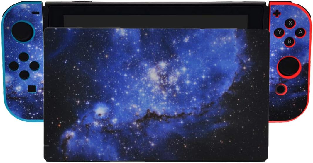 Taifond Full Set Faceplate Skin Decal Stickers for Nintendo Switch with 2Pcs Screen Protector (Console & Joy-con & Dock & Grip) -Blue Galaxy: Computers & Accessories