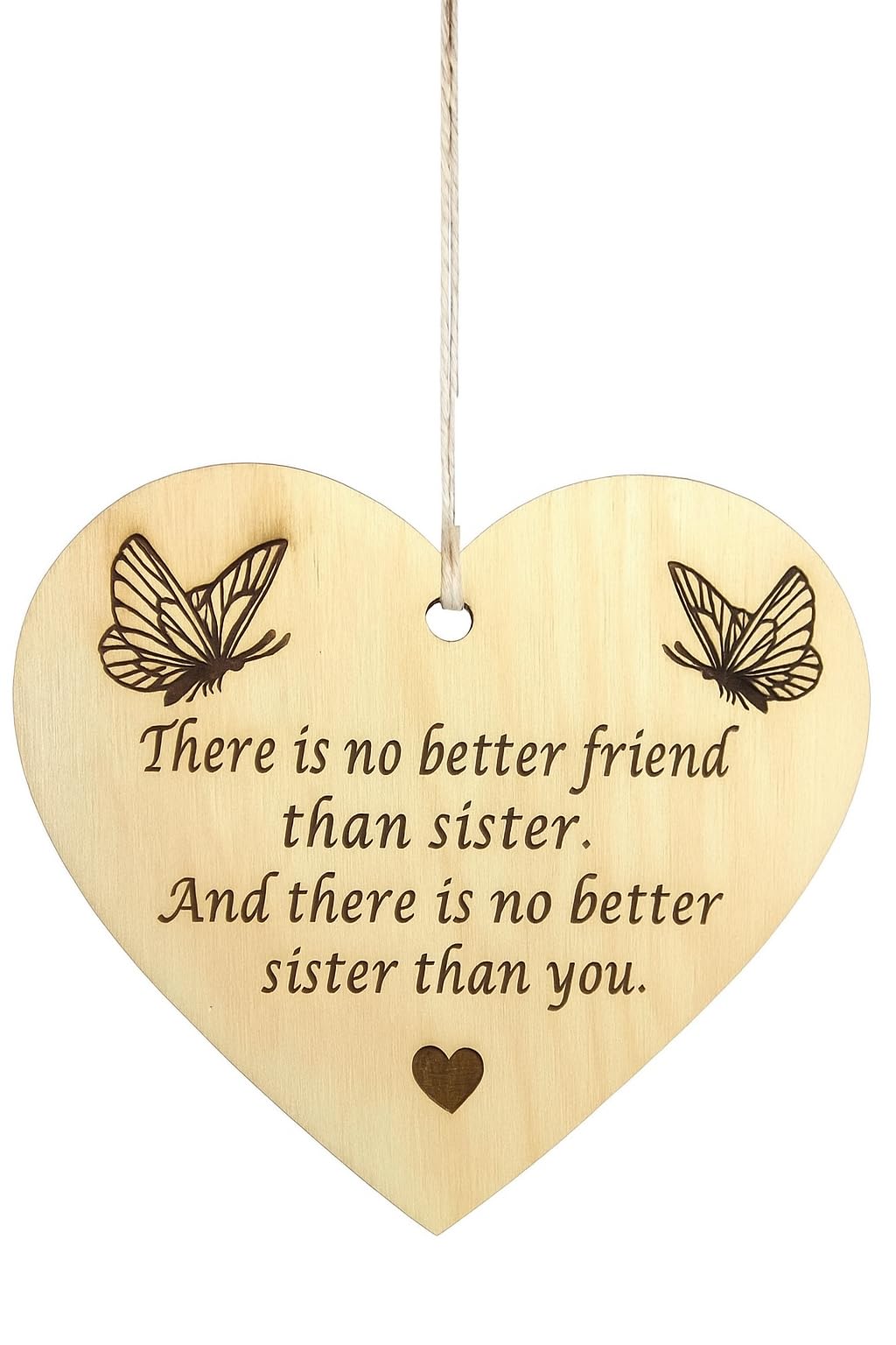 Pet-Jos Sister Wooden Hanging Heart Plaque Gift for Sister Family Heart Wooden Sign Sister Friendship Quote