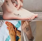 30 Sheets Fine Line Temporary Tattoos Realistic Removable Body Art Words view 2