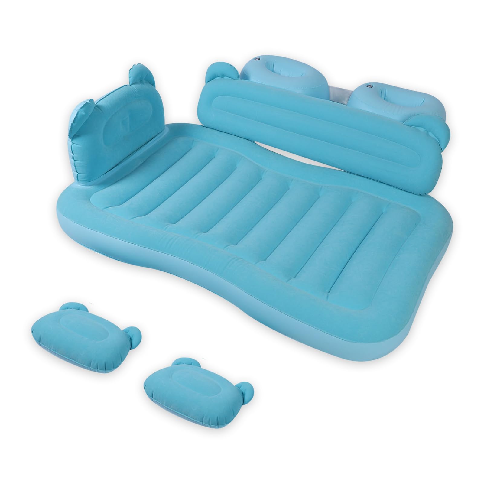 Photo 1 of WODHMIEY Inflatable Car Mattress Bed, SUV Air Mattress with Electric Air Pump, 2 Inflatable Pillows, Suitable for Home,Outdoor,Camping and Travelling Car Sleeping Pad (Sky Blue)