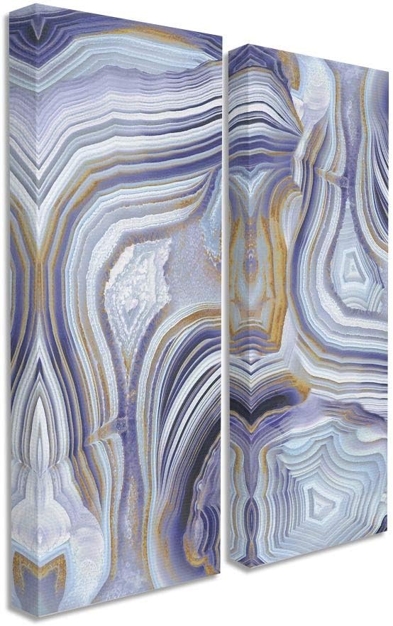 Paintings - Stupell Industries Agate Crystal Pattern Gold Purple Abstract Design, Designed by Danielle Carson Wall Art, 2pc, Each 13 x 30, Canvas