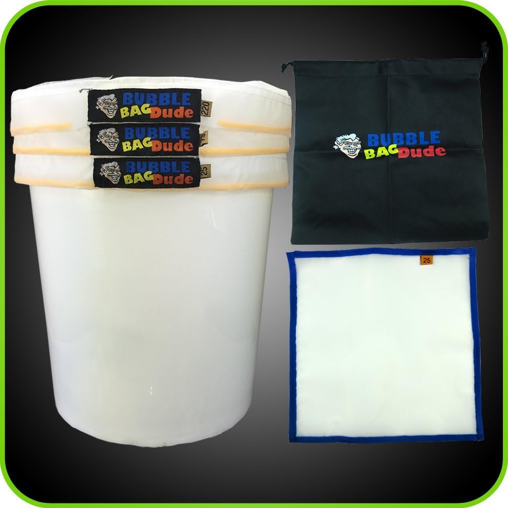 BUBBLEBAGDUDE Bubble Bags All Mesh 5 Gallon 3 Bag Set Herbal Ice Essence Extraction Bag Kit with 10 x 10” (25 Micron) Pressing Screen and Storage Bag - Image 3