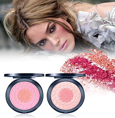Cheek Blush Matte Petal Carving Cheek Contouring Blusher Makeup 2 Color Peach Pink Rose Pink Blush Cosmetics Makeup Waterproof (peach pink)