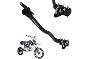 JFG RACING Motorcycle Folding Rear Brake Pedal Foot Lever CNC Universal for CRF XR RM KX KLX TTR PW SSR Apollo TAO TAO SDG 50cc - 125cc Dirt Pit Bike Black