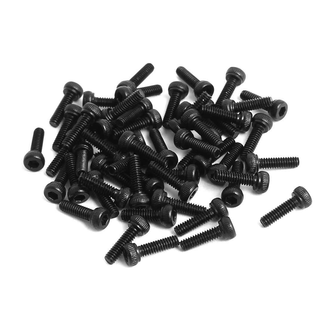 Sourcingmap M2x7mm 14.9 Alloy Steel Hex Socket Head Knurled Cap Screw Bolt Black 50pcs