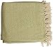 Cotton Throw Blanket Green Beige Chevron Patterned | Sofa Bed Couch Blankets with Fringe | Sage Chartreuse | Warm Lightweight | Decorative Living Room Home Decor | Farmhouse Picnic Beach Camping