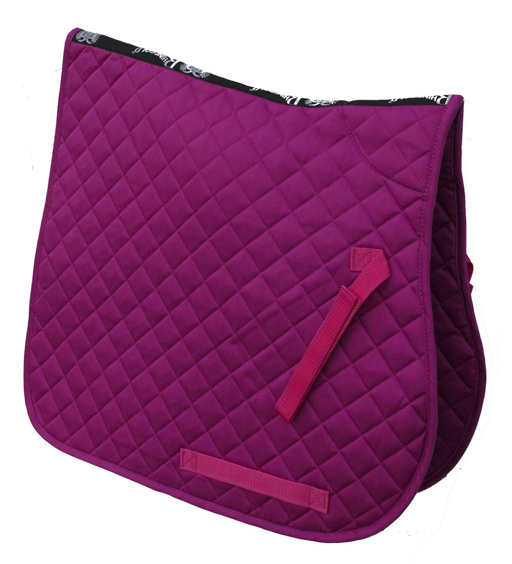 Rhinegold Cotton Quilted Saddle Cloth-Full-Raspberry — image 1