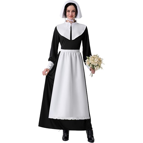 RG Costumes Colonial Girl Costume - Brown/White Dress & Bonnet, Child Size Medium (8-10)