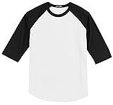 SPORT-TEK Unisex Colorblock Raglan Jersey White/Black