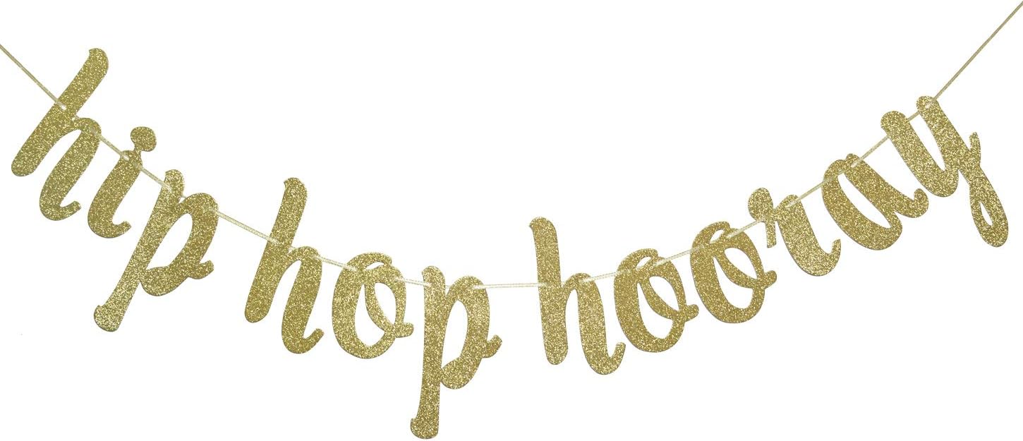 Hip Hop Hooray Gold Glitter Banner