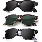 KALIYADI Polarized Sunglasses for Men and Women Matte Finish Sun glasses Color Mirror Lens UV Blocking (3 Pack)
