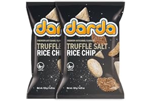 Darda Truffle Salt Rice Chips - Air-Popped Crispy Rice Chip Snack with Tuffle Flavor, Low-Calorie Ksnack, Non-Fried, Zero Cholesterol, Light & Crunchy Snack Packs (Pack of 2)