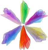 Lifreer 6PCS Gradient Dance Scarves Kids Juggling Rhythm Band Squares 60cm view 4
