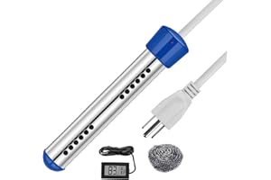 NEWRUIHENG Immersion Electric Water Heater, 1500W 120V Portable Hot Tub Water Warmer, Submersible Pool Water Heating Element, Heat 5 Gallons Water in Minutes for Bucket, Bathtub, Inflatable Pool, Camping-Blue