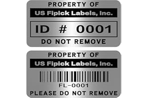 Custom Asset Tags with Your Company Name- Asset Labels with Sequential Numbers - 1.2” x 0.7”,100-5000 PCS (Numbers Labels)