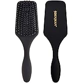 Denman (Black) Mini Paddle Cushion Hair Brush for Blow Drying, Detangling & On the Go Travel - Comfortable Styling, Straightening & Smoothing - For Women and Men, D84
