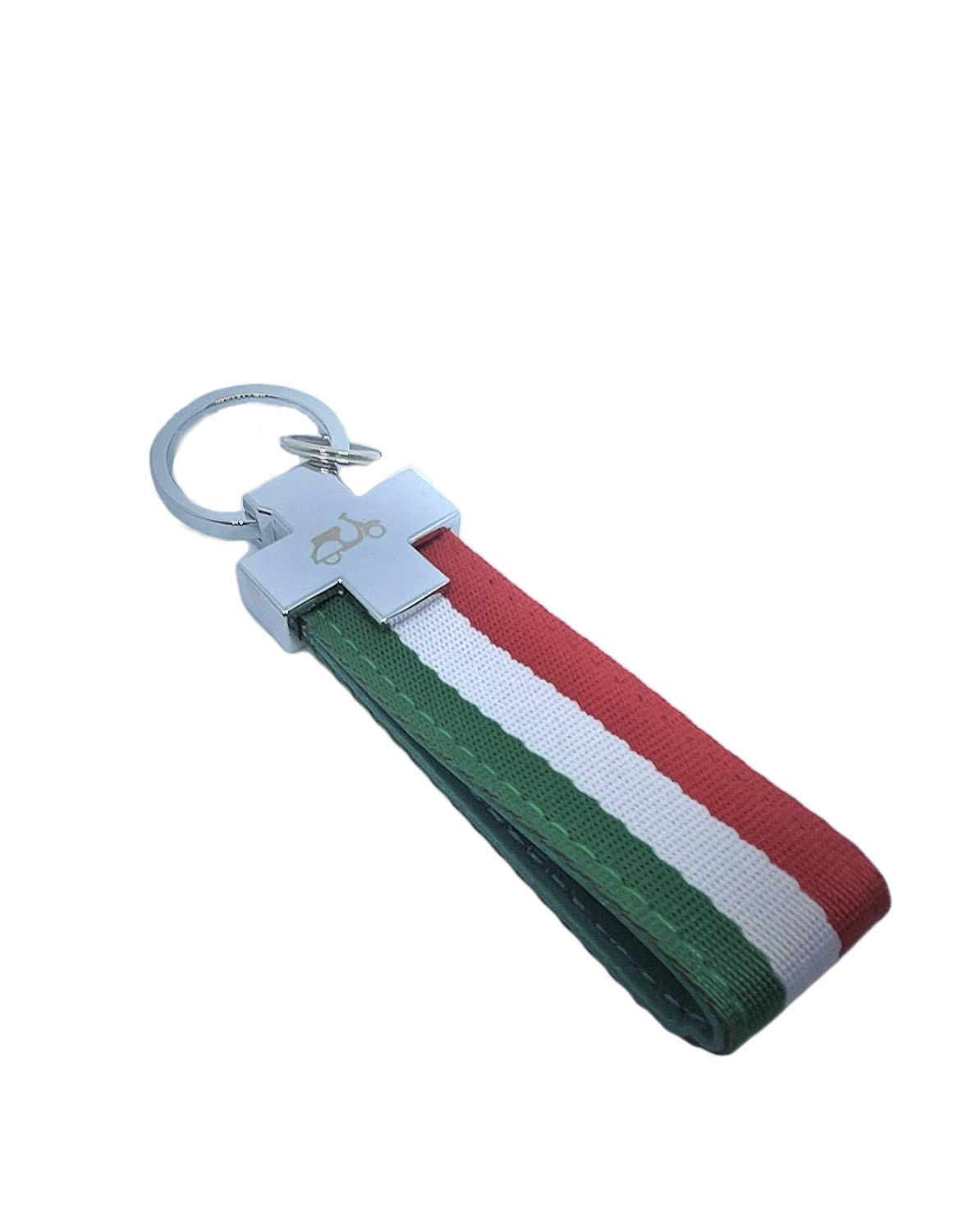 PSL Scooter Motorbike Limited Edition Italian Flag Key Fob Leather Nylon Keyring Aumototive Keychain with Gift Box