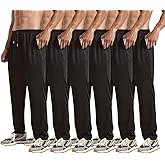 ZH 3 Pack Men's Sweatpants Open Bottom Joggers Lightweight Quick Dry Athletic Pants with Pockets for Workout & Lounge