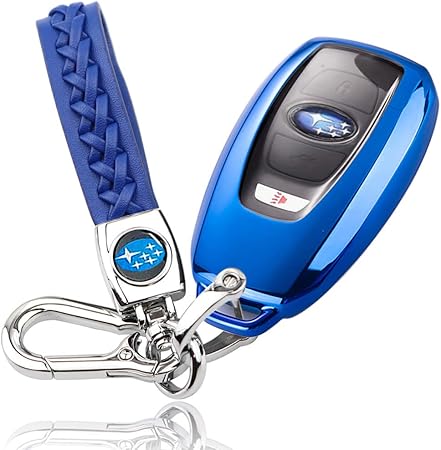 Amazon Yoshinari Subaru スバル Tpu スマート キーケース スマピタくん フォレスター レガシィ B4 レヴォーグ インプレッサ アウトバック Wrx Sti S4 Xv G4 K15 Brz キーカバー 汚れ 滑り 傷 防止 ブルー キーケース キーホルダー 車 バイク
