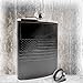 Leather American Flag Hip Flask - Leak Proof Food Grade Stainless Steel for Whiskey or Bourbon Liquor | Bonus Funnel (USA 8 Ounce Flask, Black Leather Wrap)