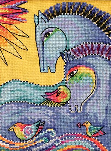 Riviera Horses Beaded Counted Cross Stitch Kit (Aida) Mill Hill 2017 Laurel Burch Horses Collection LB301724
