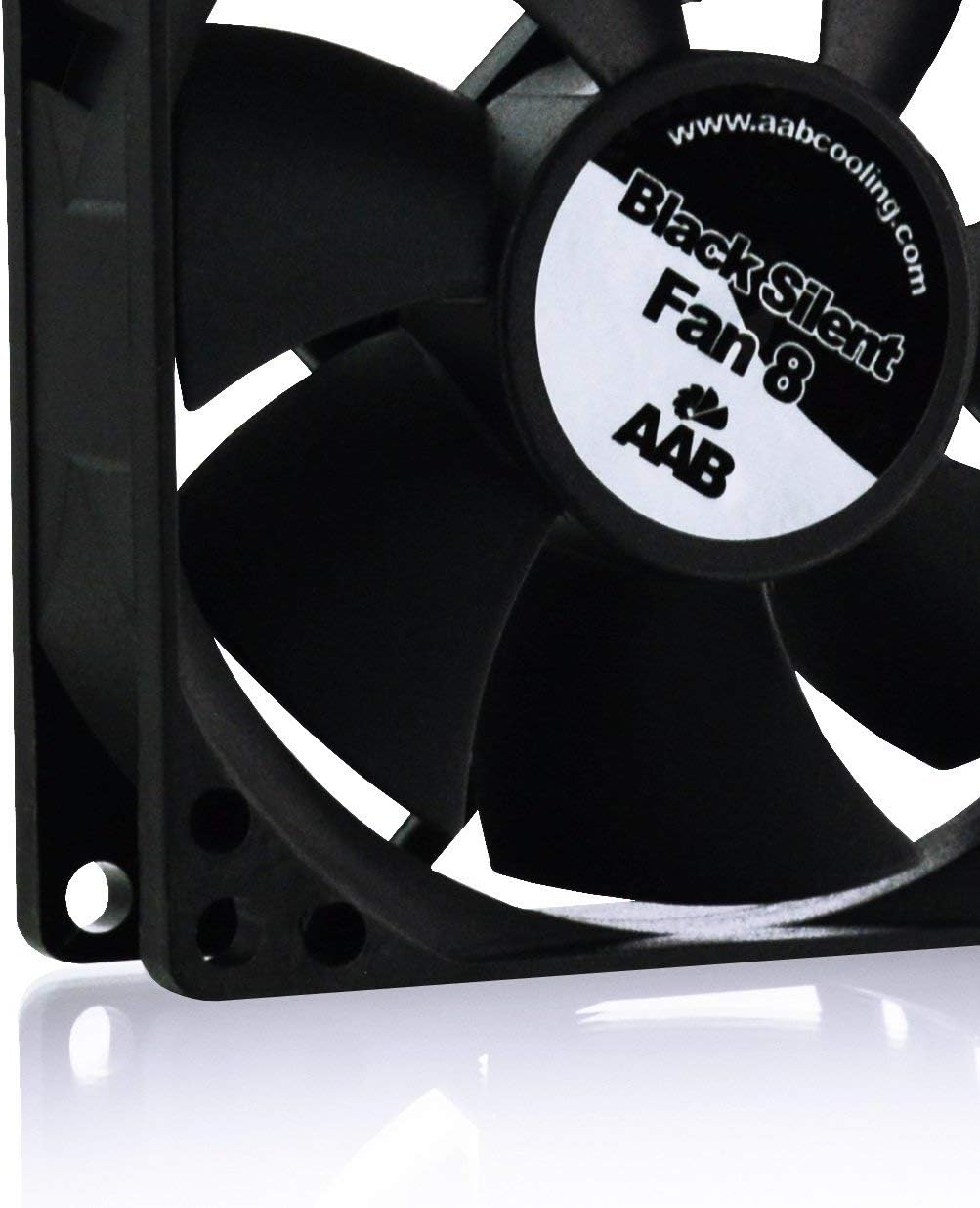 AABCOOLING Black Silent Fan 8, Silent and Efficient 80mm Fan with 4 Anti-vibration Pads, 8cm Fan, Cool Air Fans, 12V Fan - Image 3