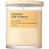 Bath &amp; Body Works Single Wick Candle, Pistachio Milk &amp; Honey, 8 oz | Room-Filling Sweet Home Scent with Strong Throw, Exclusively Fragranced Soy Wax Blend, Burns Up to 45 Hours, Great Gift