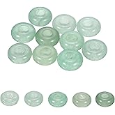 uxcell 10 Pcs Large Hole Stone Beads Charm, 10mm Gemstone Beads Macrame Natural Rondelle Loose Crystal Bead for DIY Jewelry Making Keychain Bracelet Necklace, Green Aventurine