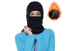 Achiou Ski Mask for Women Men, Sherpa Hood Ski Mask, Winter Balaclava Windproof Hooded Scarf Cold Weather Hat Neck Warmer