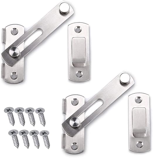Amazon ラッチプレート ドア止め金具 ドアキャッチ ステンレス強力打掛 ストロング掛け金 扉や家具の締り ネジ付き 2個入り 70mm ドア用金物