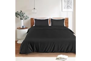 Mejoroom Black Duvet Cover Queen Size – Queen Duvet Cover Set - Soft and Breathable Comforter Cover with Zipper Closure, 3Pieces, 1 Duvet Cover (90x90”) and 2 Pillow Shams(20x26”)