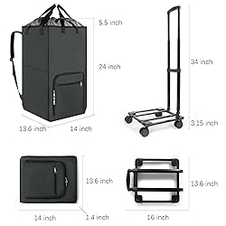 Bukere Extra Large 3 in 1 Rolling Laundry Backpack