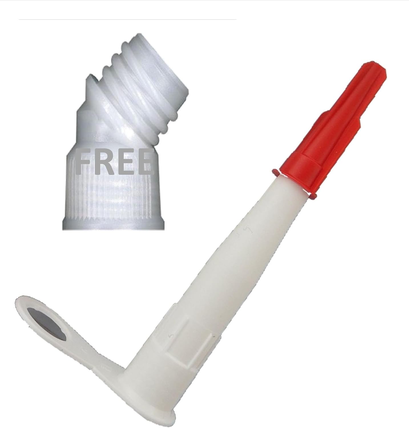 6 Spare Silicone NOZZLES with RESEALABLE RED Cap for Mastic,Caulk and