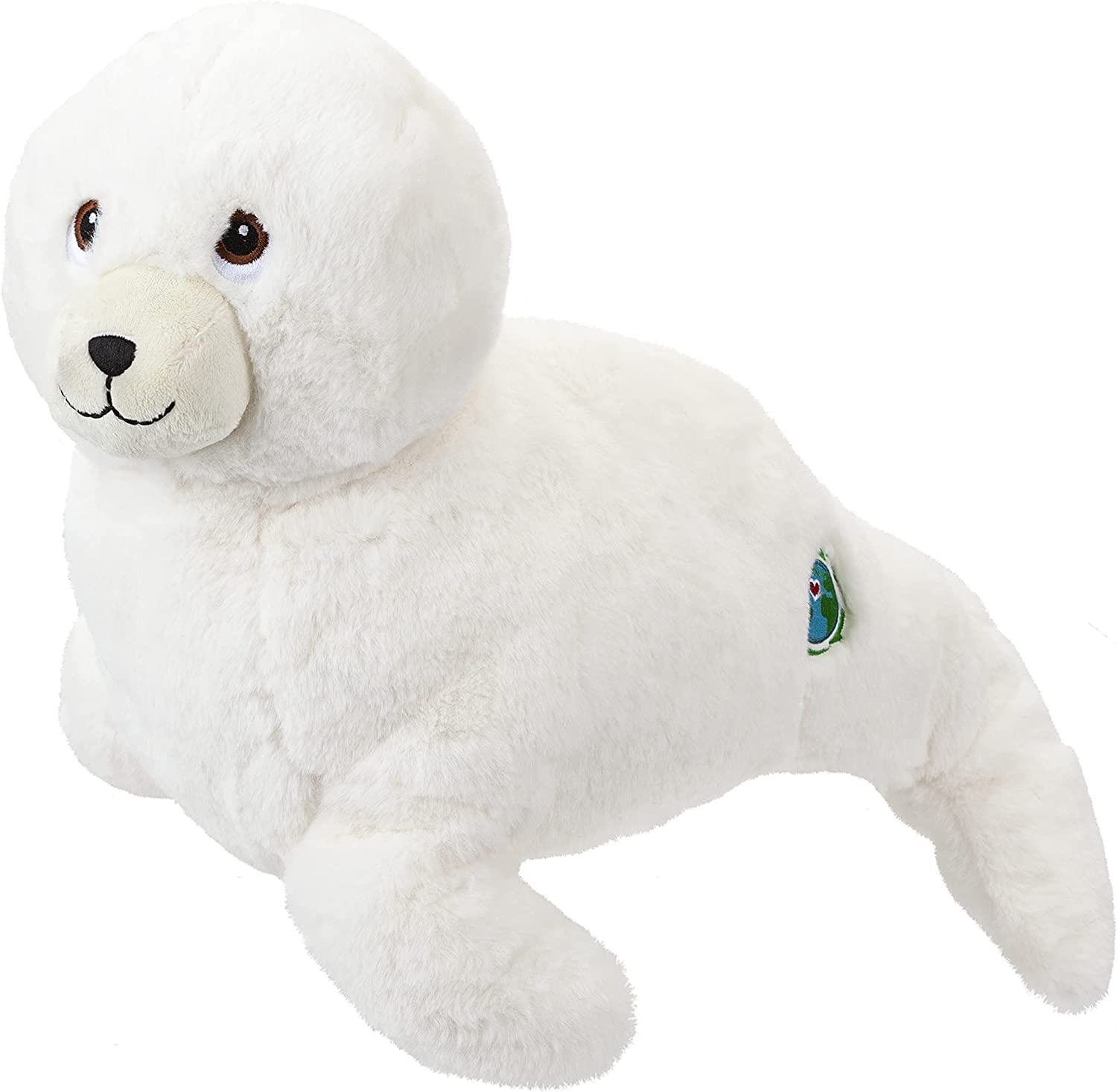 PMS VFM - White Seal 23cm Eco Friendly Toy - Super Soft Cuddly Ocean Animal Fluffy Plush With Embroidered Details Made From 100% Recycled Material - Your Planet