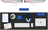 K KNODEL Large Office Leather Desk Mat 120x43cm Black Keyboard Pad