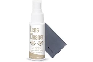 INVERA Eyeglass Cleaner Spray with Microfiber Cloth Kit, Lens Cleaner for Eyeglasses, Sunglasses, Camera Lenses & Electronic Screens, Gentle, Odor-Free, Compact 1.7 fl oz Lens Cleaner Spray