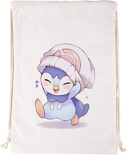 Amazon ポッチャマ 4 キャンバス ナップサック 巾着バックパック スポーツバッグ 体操服入れ 軽量 雑貨 アニメ キャラクター 大容量 ３０ ４０cm Panmax ジムサック ナップサック