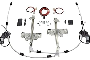Universal 2-Door Power Window Conversion Kit for Flat Glass: Manual to Electric, Suitable for Classic Cars & Custom Street Ro