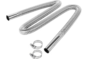 XXIMUIM Parking Air Heater Exhaust Pipe, 2.5CM/1in Inner Stainless Steel Exhaust Pipe Parking Air Heater Fuel Tank Diesel Gas Vent Hose (200cm)