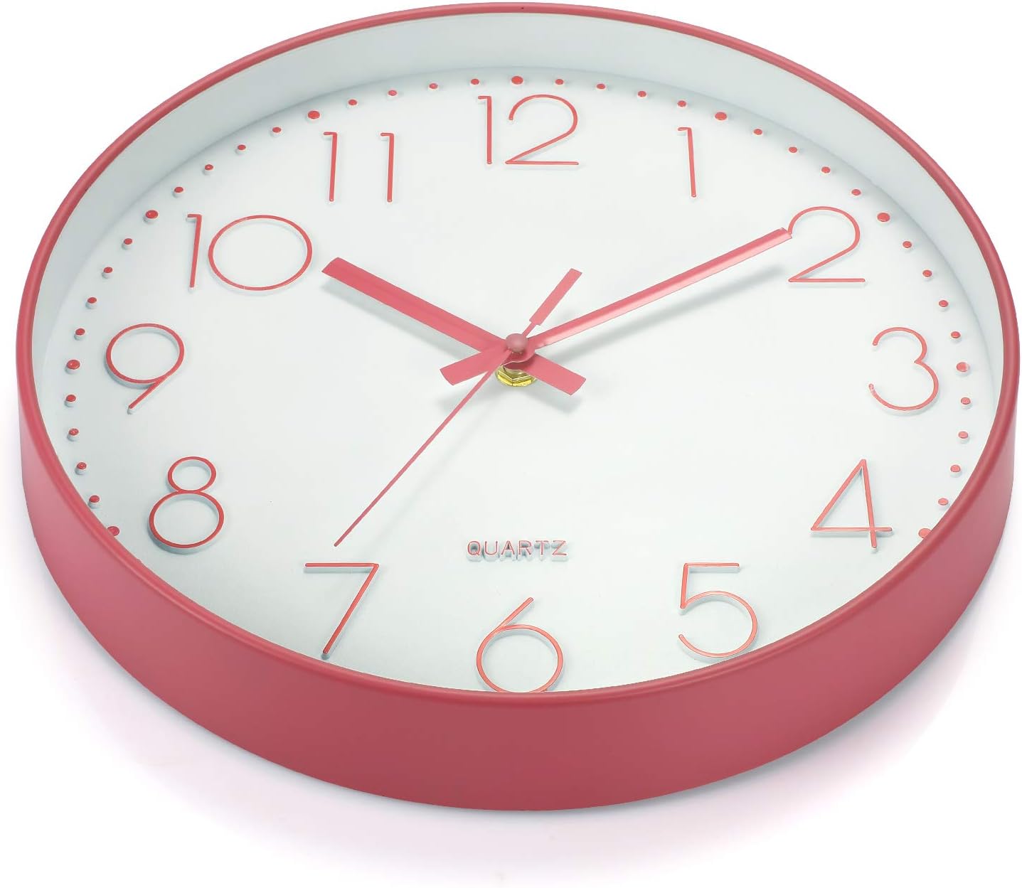 Genbaly Modern Wall Clock, Non Ticking Quality Quartz Battery Operated 12 Inch Round Easy to Read Home/Office/School Clock: Home & Kitchen