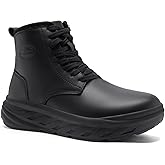 Men's Orthopedic Winter Leather Boots: Diabetic Wide Toe Box Comfortable Arch Support Plantar Fasciitis Mid Ankle Boots, Orthotic Casual Warm Dress Oxfords Walking Shoes for Foot and Heel Pain Relief
