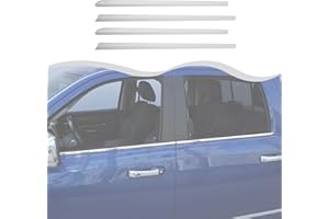 HTHE Polished Stainless Steel Chrome Window Sill Trims Compatible with Dodge RAM 1500 2500 3500 2010-2017 Outer Window Sills 