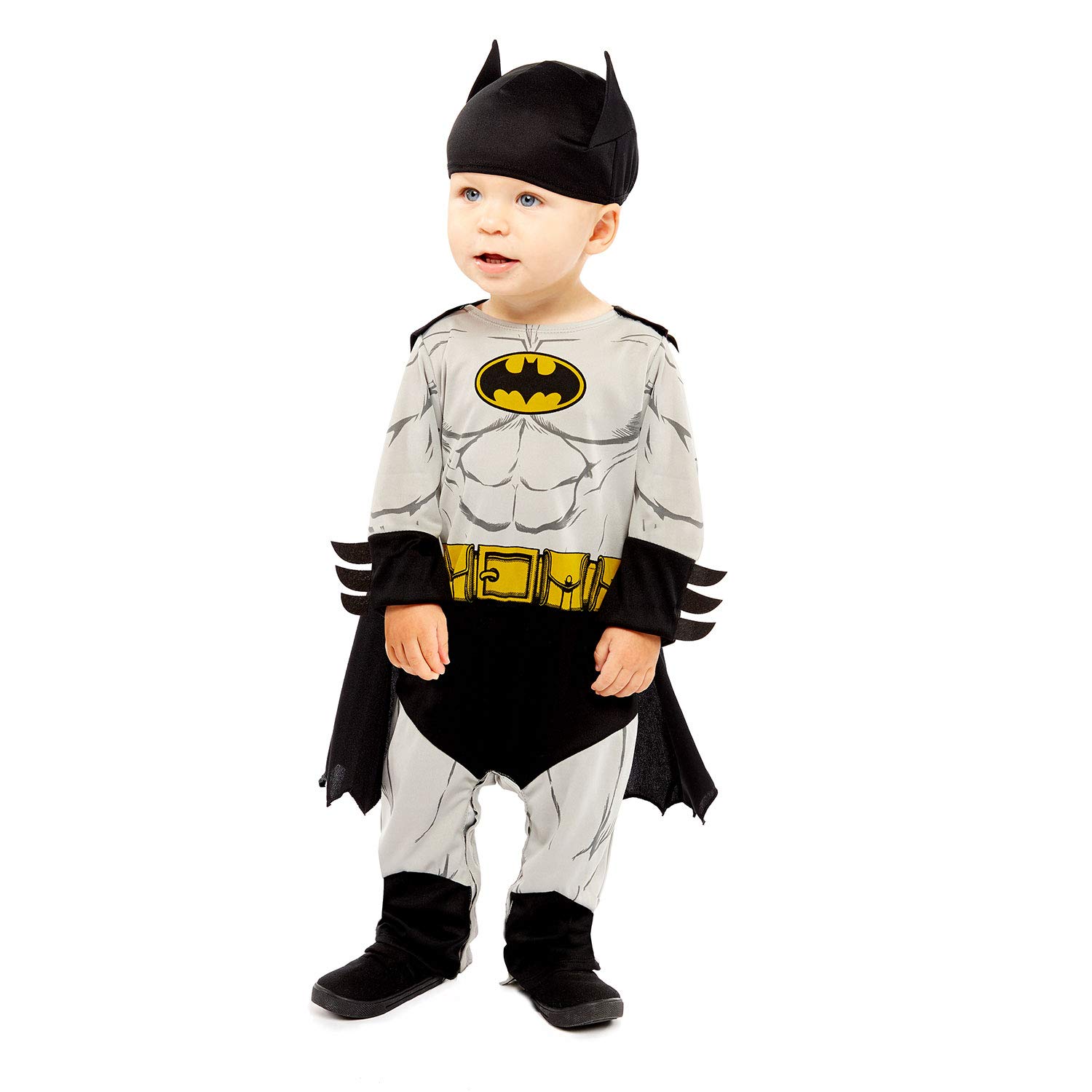 amscan (PKT) (9906708) Child Boys Batman Costume (6-12m), Gey, Grey