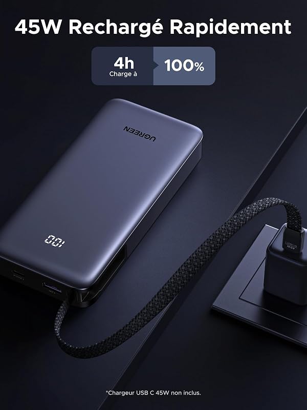 Nexode 45W Batterie Externe 20000mAh Power Bank USB C Charge Rapide — photo 5 sur 8