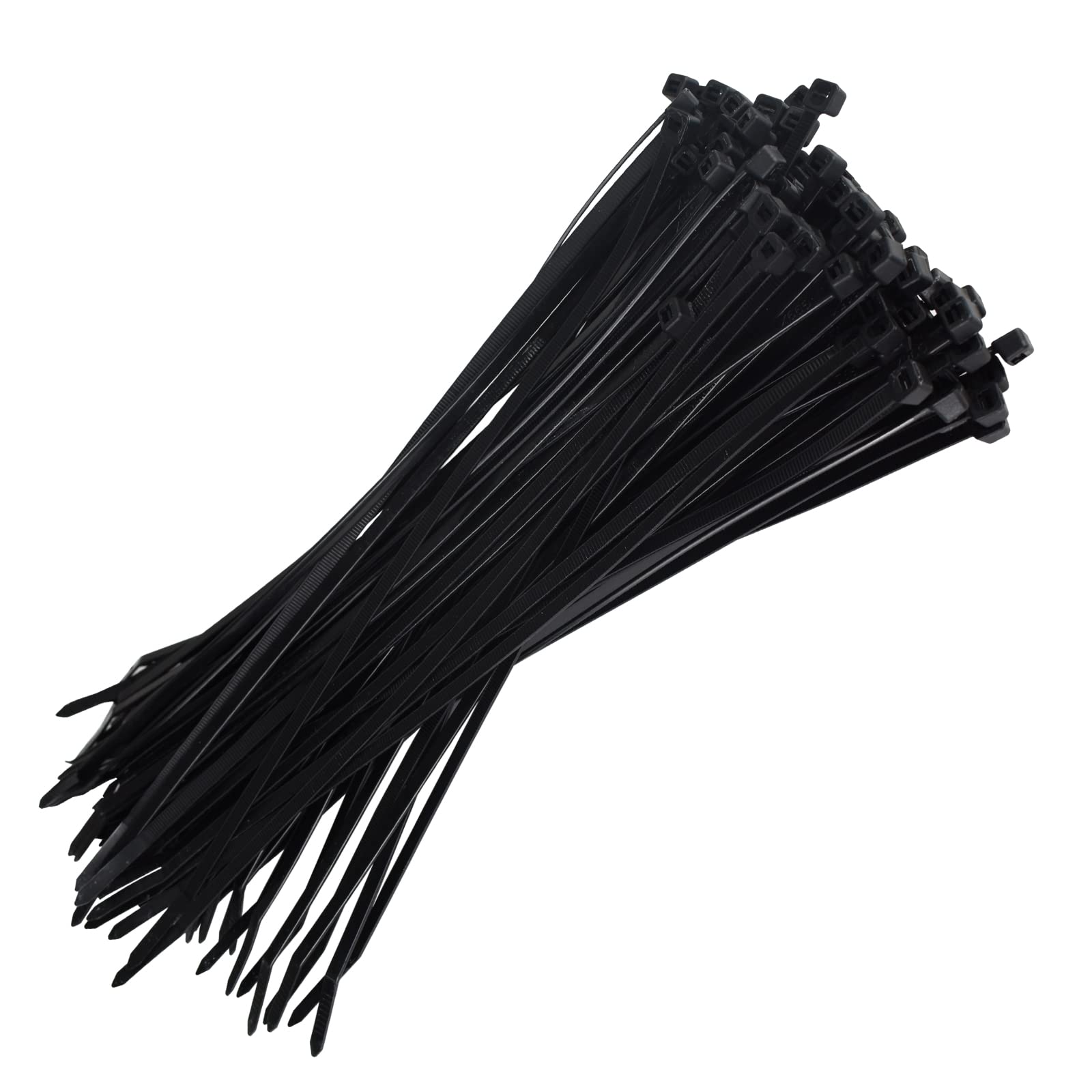 Arctic Hayes Heavy Duty Black Cable Ties, 300mm x 4.8mm, Self-Locking, UV Stable, Durable Zip Ties for Indoor and Outdoor Use, Retail, Office, Garage, Workshop, Home, Garden,DIY - 100 Pieces, Black