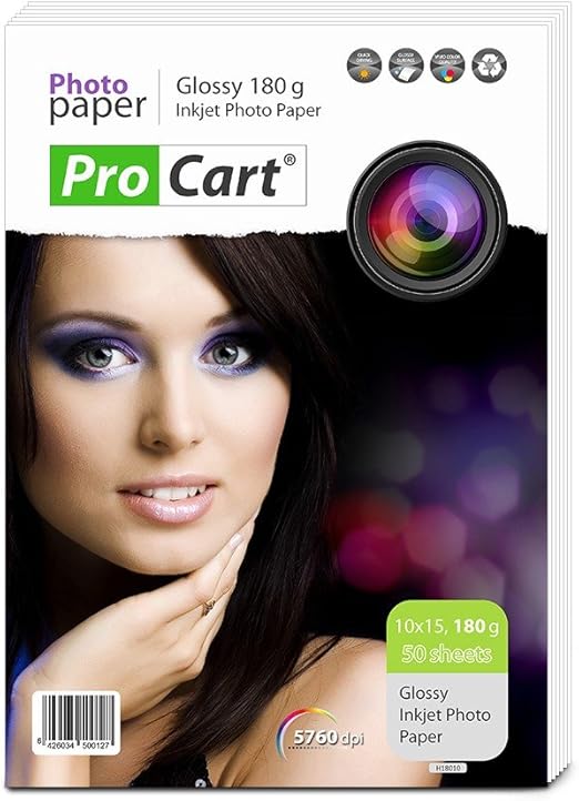High Glossy Photo Paper, Procart 180g, 4x6 inch (50 Sheets) Amazon.co
