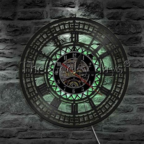 Amazon Co Jp Zt Tthg Cvg 1ピースビッグベンcircelウォールライトビッグベン時計ledエッジ点灯ロゴエンブレムライトロンドンledウォールライトベッドサイドウォールランプ ホーム キッチン