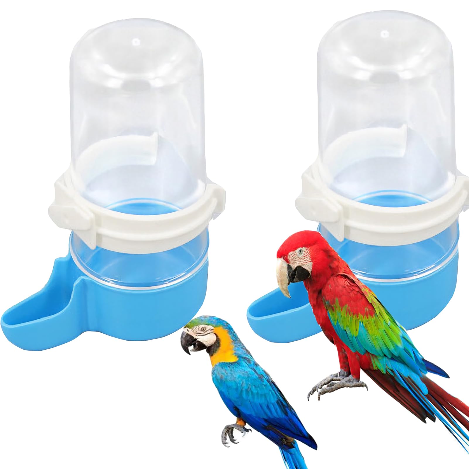 2 Pcs Bird Water Dispenser,Automatic Cockatiel Water Feeder,Cage Accessories for Parrot & Hamster Bird Cage Feeder for Parakeet Cockatiel Budgie Lovebirds